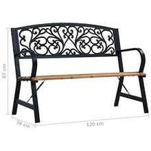 FAMIROSA Panchina da Giardino 120 cm in Legno-7940