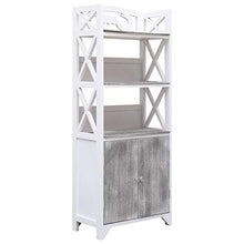 FAMIROSA Armadietto Bagno Grigio e Bianco 46x24x116cm Legno di Paulownia