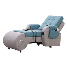 HYYQG Divano per Massaggi, Salotto Lazy Couch Poltrona con Schienale Alto Altoparlante Bluetooth MP3 Massaggio A Vibrazione Cuscino da Giardino per Esterni Sedile per Stadio Portatile, Blue