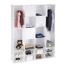Relaxdays 10021976_49 Armadio Guardaroba Componibile, 20 Scomparti, Sistema a Incastro, Plastica, 180x146,3 cm, Bianco