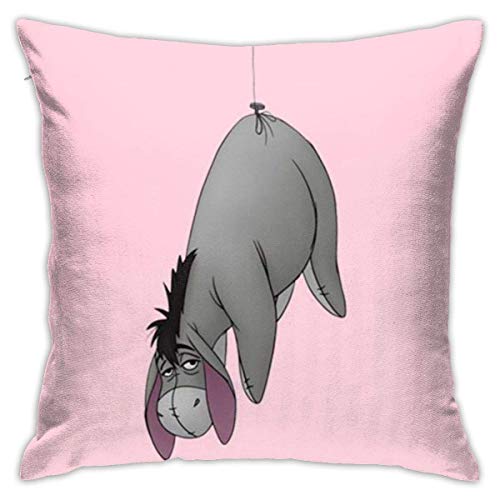 Nxnx Eeyore - Federa copricuscino decorativa per divano, 45,5 x 45,5 cm, colore: Rosa