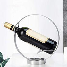 Portabottiglie da tavolo retrò Display Organizer Soggiorno Bicchieri da appoggio Supporto rotondo Supporto da bar Cucina per bottiglia singola Acciaio inossidabile Decorazioni per la casa(Argento)