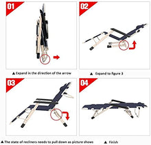 CDFC Nero Singolo Letto Pieghevole reclinabili reclinabili Sedia da Giardino a Prova di residenza Beach Sun Lounger Sedie per sedie a Sdraio Sedie da sedie Easy Sedidale Siesta Sedia da