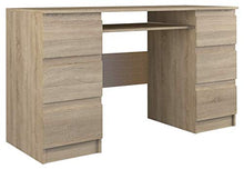 NOXEN - Scrivania bianca, cassettiera, mobili per camera da letto, credenza, comodino, armadio per casa, soggiorno, corridoio, rovere