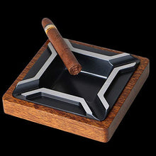 NIHAOA Accessori del Sigaro Legno di Cedro di Titanio del Metallo Quattro Groove Piattaforma Cigar Ashtray Contenere 4 Sigari