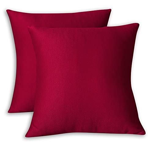 FARFALLAROSSA Copricuscini Fodere per Cuscini Quadrate, Impermeabile e Antimacchia, Decorazione per Divano Casa, 55x55 cm Rosso Pacco da 2