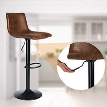 DICTAC Sgabello da Bar Girevole Regolabile Sgabello da Bar Set 2 Sgabello da Bar Marrone Cucina Industriale Sedie da Bar per Colazione con Schienale Sgabello da Bar Rotante retrò (C)