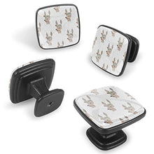 Set di 4 pezzi con maniglia quadrata per armadio da cucina, credenza, cassettiera, cassettiera, con viti, per cucina, comò, armadietto, bagno, armadio divertente coniglio