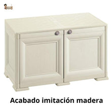 BricoLoco - Mobiletto basso in polipropilene per interni ed esterni, per giardino e balcone, colore: beige