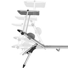 TecTake 800813 Sdraio da Spiaggia, Schienale Regolabile in 6 Posizioni, Parasole Regolabile, Cuscino, Trasportabile, Lettino da Giardino Relax Esterno (Grigio-mélange)