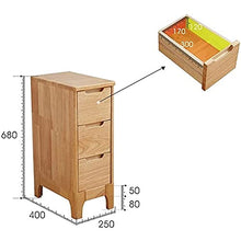 NL Comodini Camera da Letto Comodino in Legno massello da Letto 25 cm 3 cassetti Mini Cabina Stretta