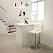 Songmics 2 x Sgabello da Bar/Cucina, finta pelle, Regolabile e Girevole a 360°, Schienale e Poggiapiedi, Struttura in Acciaio Cromato, Peso max: 200 kg, Bianco LJB64W, PU, 38 x 44,5 x (95-115) cm