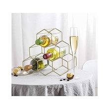 AniU Scaffale per Vino Portabottiglie Metallo per 6 Bottiglie Vino, design moderno Portabottiglie Autoportante, per bar, cantine, armadietti, dispensa