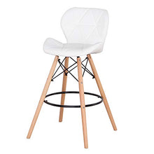 GrandCA HOME Seggiola da Bar Set di 2, Sedia da pranzo da cucina sgabello alto ,Sgabello da Bar Imbottito(Bianco)