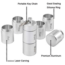 N A Dispenser di Pillole Portatile 4PCS, Organizer per Pillole settimanale per Anziani in Lega di Alluminio Pillola per farmaci da 7 Giorni Organizer per Pillole a Camera Singola Impermeabile