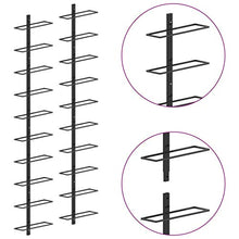 Portavini da Parete, Scaffale Vini Scaffale a Parete in Ferro verniciato a polvere per 20 Bottiglie Supporto Bottiglie Porta Bottiglie, 27 x 9 x 126,2 cm