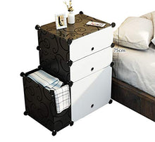 OCCP Armadio da Camera da Letto Fai-da-Te Armadio Multifunzione Scatola di plastica Decorazione Domestica e Deposito per Bambini (Bianco e Nero)