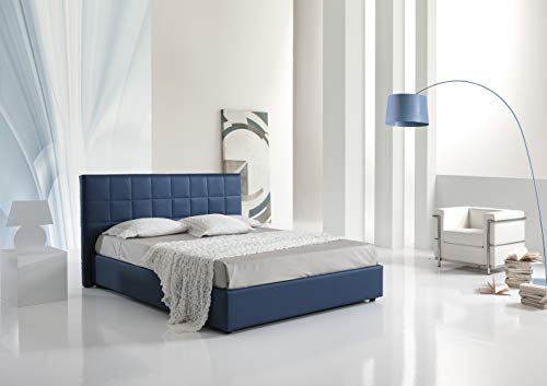 dormire meglio Letto Imbottito con Contenitore, in Similpelle sfoderabile (con Materasso 160)