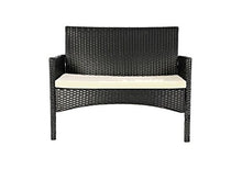 Bagno Italia Arredo Divano poltrone tavolino Set Giardino Nero o Marrone Rattan Cuscini Bianchi Impermeabili I