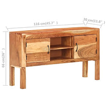 vidaXL Credenza 116x30x66 cm in Legno Massello di Acacia