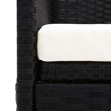 FAMIROSA Divano da Giardino con Tettoia in Polyrattan Nero