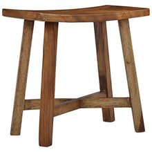 Festnight Sgabello da Bagno Ergonomico in Legno di Suar Marrone,Sgabello per Doccia 50x30x50 cm