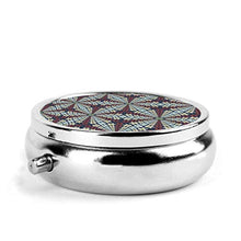 Mandala Flora Herizpalette - Contenitore rotondo per pillole a 3 scomparti, in metallo, per medicina e vitamina
