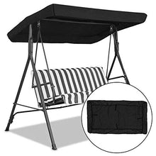 Sonline Copertura del Baldacchino 'Altalena Top Block Tenda da Sole Decorazione Impermeabile per Giardino Esterno Patio Cortile Parco Portico Sedile Mobili Nero