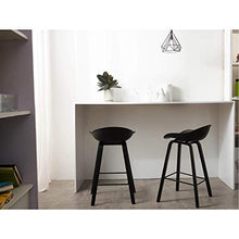 Damiware Romeo - Sgabello da bar per bar | (tutto nero, 65 cm)