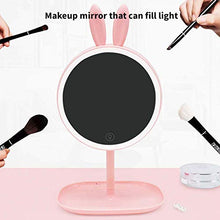 CFPPX Specchio Trucco con Luce LED, USB Ricaricabile Pieghevole Specchio Cosmetico, Makeup Mirror, Specchio da Rotazione a 360°,Viola,Rabbit1