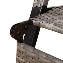giordano shop Sedia a Dondolo Pieghevole con Braccioli 90x64x108 cm in Metallo e Rattan Grigia