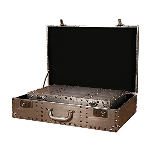 ChengBeautiful Baule Decorativo in Legno Style Industriale Valigia della Scatola for Il Letto Soggiorno Spogliatoio Set di 2 (Colore, Size : 2 PCS)