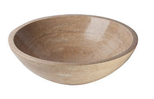 Yuchengstone Lavabo grande in marmo pregiato, colore: marrone chiaro con venature, pezzo unico, dimensioni Ø/H: 42/15,3 cm, peso: ca. 10 kg
