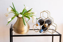 LaLe Living Scaffale per vino Dilek in ferro nero per 6 bottiglie di vino con dimensioni 23 x 15 cm per conservare bottiglie di vino e acqua in design geometrico