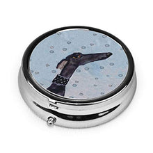 Scatola rotonda per medicina portatile, mini pillole in metallo, dispenser per pillole, borsa da tasca, regalo da viaggio, levrieri