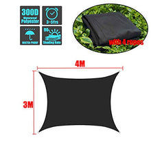 CH-GTJ Tenda A Vela, Tenda Parasole Esterno Rettangolare, Telo da Sole in HDPE, Anti-Raggi UV, Parasole per Esterni, Giardino, Cortile,Nero,3X4m