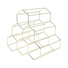 MIMORE - Portabottiglie da tavolo, supporto per vino, design a nido d'ape, 6 bottiglie, in metallo (oro)