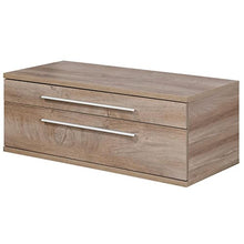 FACKELMANN Set di mobili da bagno Stanford 4 pezzi, con mobiletto sospeso e lavabo da appoggio 110 cm, con specchio a LED