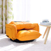 HongTeng Divani Lounge Chair Lazy Couch Fagiolo Borsa Tatami Sofa Chair PU Materiale Pelle Camera da Letto Soggiorno Bracciolo Sedia Regolabile Rotante Design 115 × 67 × 21 cm (Color : Brown)