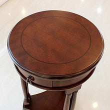 Jcnfa-Tavoli Tavolino Rotondo, Stand Floreale in Legno Massello in Stile Europeo, Tavolino con Cassetti, Mensola per Salotto Americano, Stand Flower da Interno