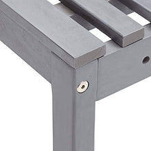SKM Set da Bistrot 2 pz in Legno Massello di Acacia Grigio
