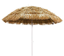 Si.trade s.r.l. Ombrellone Spiaggia in Paglia Tropicale Stile Hawaii Rafia Sintetica Ecrù Chiaro 190 cm - 43955