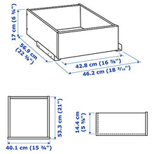 KOMPLEMENT cassetto con frontale in vetro 42,8x56,9x16 cm effetto frassino tinto marrone
