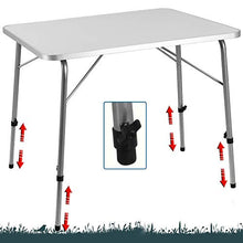 Deuba Tavolo da campeggio pieghevole alluminio altezza regolabile 80x60cm tavolino spiaggia giardino picnic