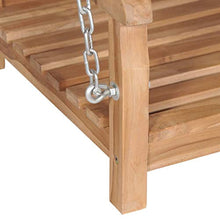 Tidyard Dondolo in Legno Massello di Teak,Tettuccio Parasole Regolabile 120x60x57,5 cm Marrone