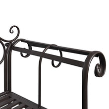 cangzhoushopping Panchina da Giardino 132 cm in Acciaio Stile Anticato Marrone Arredamento Arredi per esterno Mobili-sedie da esterno Panchine da esterno