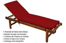 STOF - Materassino sfoderabile, 55 x 180 cm, 100% microfibra, fissaggio a clip (lettino prendisole in legno non incluso), colore: Rosso