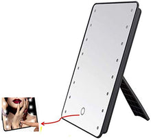 Trucco specchio con luci Specchio per il trucco LED A LED 22 LED Vanity Cosmetic Specchio Touch Screen Light regolabile Dimmable Dual Power Alimentazione 180 e deguotazione per il comò da bagno LBWARM