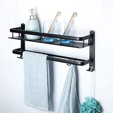 Portasciugamani 2 Layer Sospensione Wc 3 Bagno Perforato Libero Doppio Strato Semplice Bagno Nero Igienici Rack a Parete