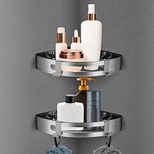 WDGNY - Supporto angolare per bagno, angolo doccia, mensola angolare per box doccia, in acciaio inox, resistente e senza bisogno di foratura, per bagno e cucina (2